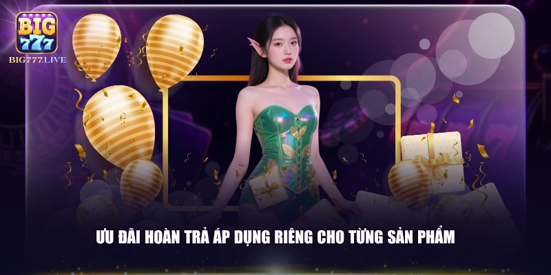 Ưu đãi hoàn trả áp dụng riêng cho từng sản phẩm